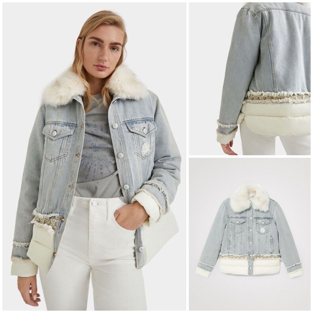DESIGUAL ~ Denim jacket with faux fur collar